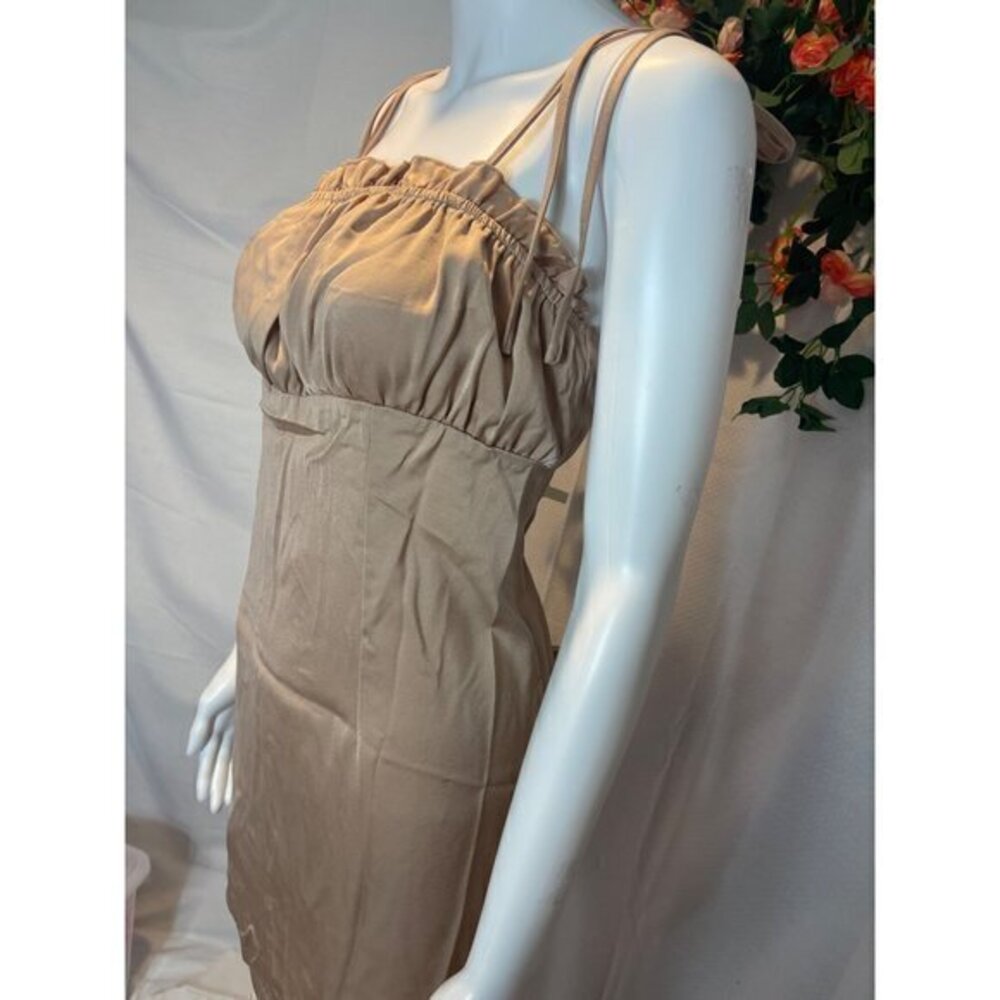 Petite Jane‎ Satin Mini Dress - Taupe Size Small RefFNB - Picture 9 of 9